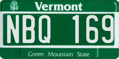 VT license plate NBQ169