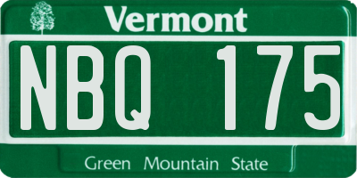 VT license plate NBQ175