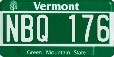 VT license plate NBQ176