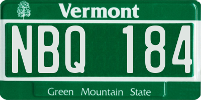 VT license plate NBQ184