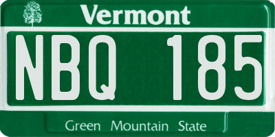 VT license plate NBQ185