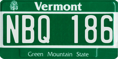 VT license plate NBQ186