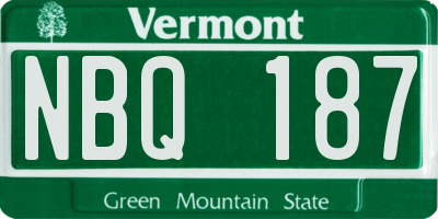 VT license plate NBQ187