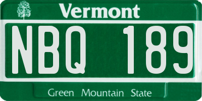 VT license plate NBQ189