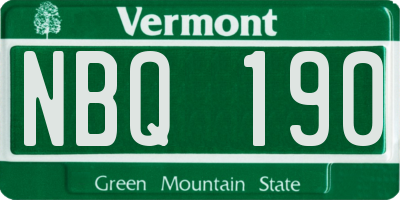 VT license plate NBQ190