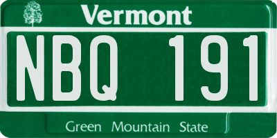 VT license plate NBQ191