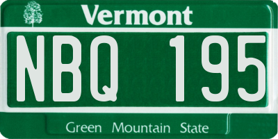 VT license plate NBQ195