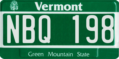 VT license plate NBQ198