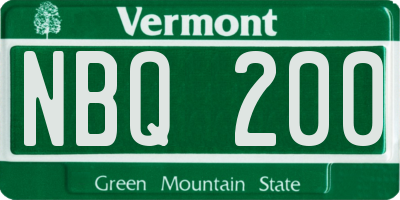 VT license plate NBQ200