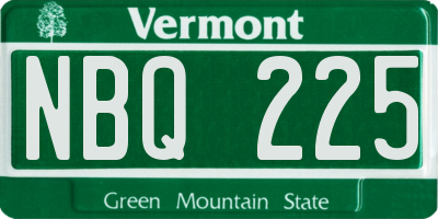 VT license plate NBQ225