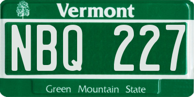 VT license plate NBQ227