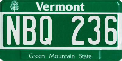 VT license plate NBQ236