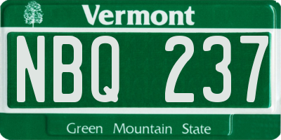 VT license plate NBQ237