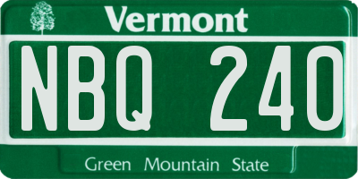 VT license plate NBQ240