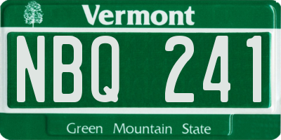 VT license plate NBQ241