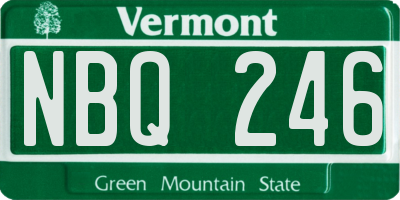 VT license plate NBQ246