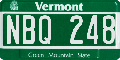 VT license plate NBQ248