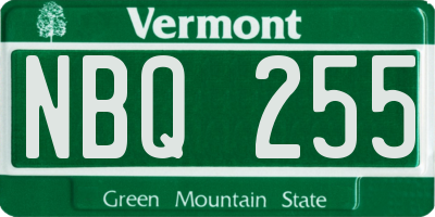 VT license plate NBQ255