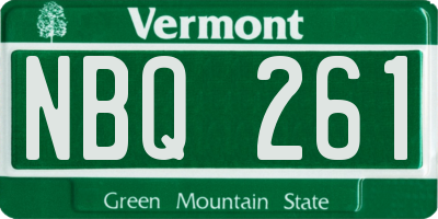 VT license plate NBQ261