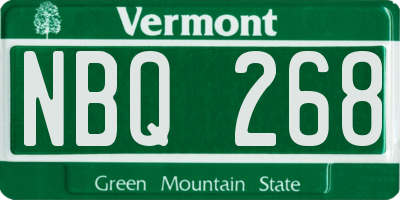 VT license plate NBQ268