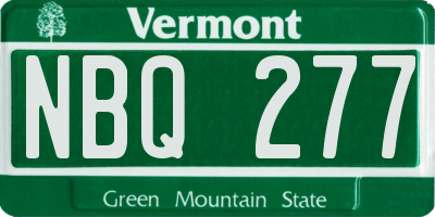 VT license plate NBQ277