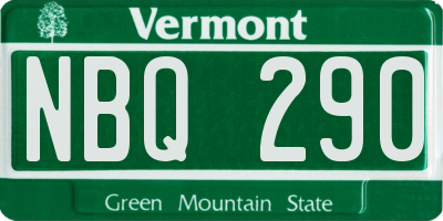 VT license plate NBQ290