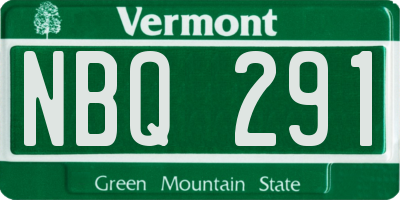 VT license plate NBQ291