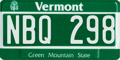 VT license plate NBQ298