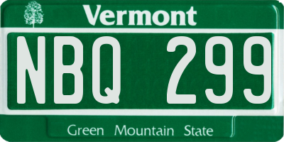 VT license plate NBQ299
