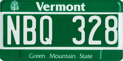 VT license plate NBQ328