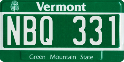 VT license plate NBQ331
