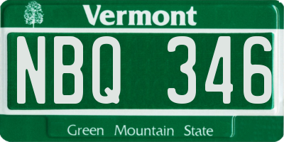 VT license plate NBQ346