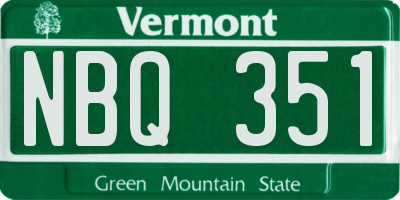 VT license plate NBQ351