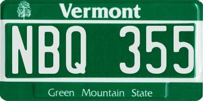 VT license plate NBQ355