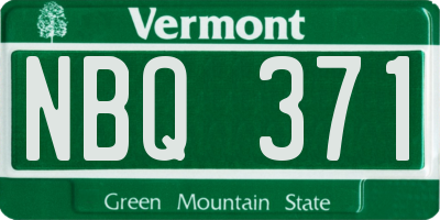 VT license plate NBQ371