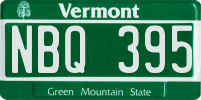 VT license plate NBQ395