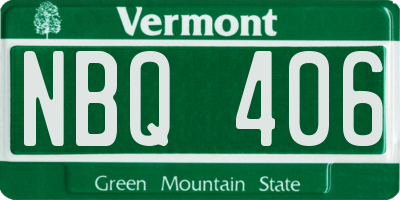 VT license plate NBQ406