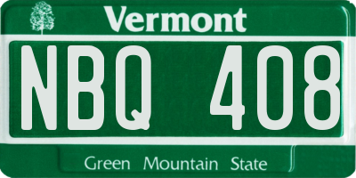 VT license plate NBQ408