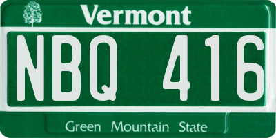 VT license plate NBQ416