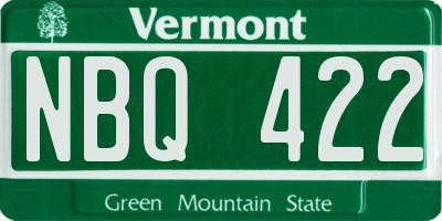 VT license plate NBQ422