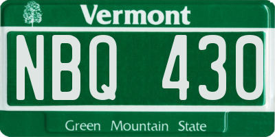 VT license plate NBQ430