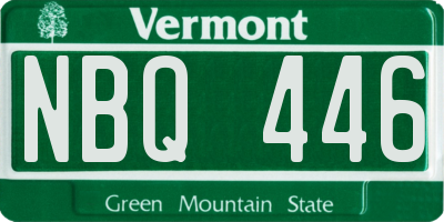 VT license plate NBQ446
