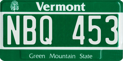 VT license plate NBQ453