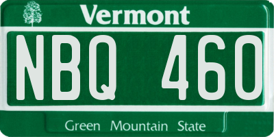 VT license plate NBQ460
