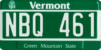 VT license plate NBQ461