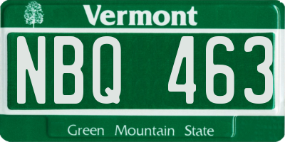 VT license plate NBQ463