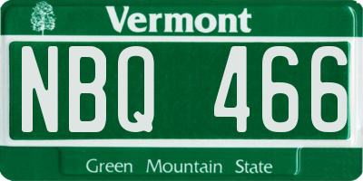 VT license plate NBQ466