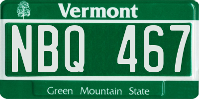 VT license plate NBQ467