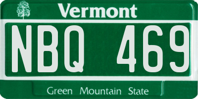 VT license plate NBQ469