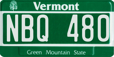 VT license plate NBQ480